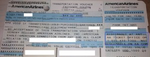 DV Travel Voucher from American Airlines